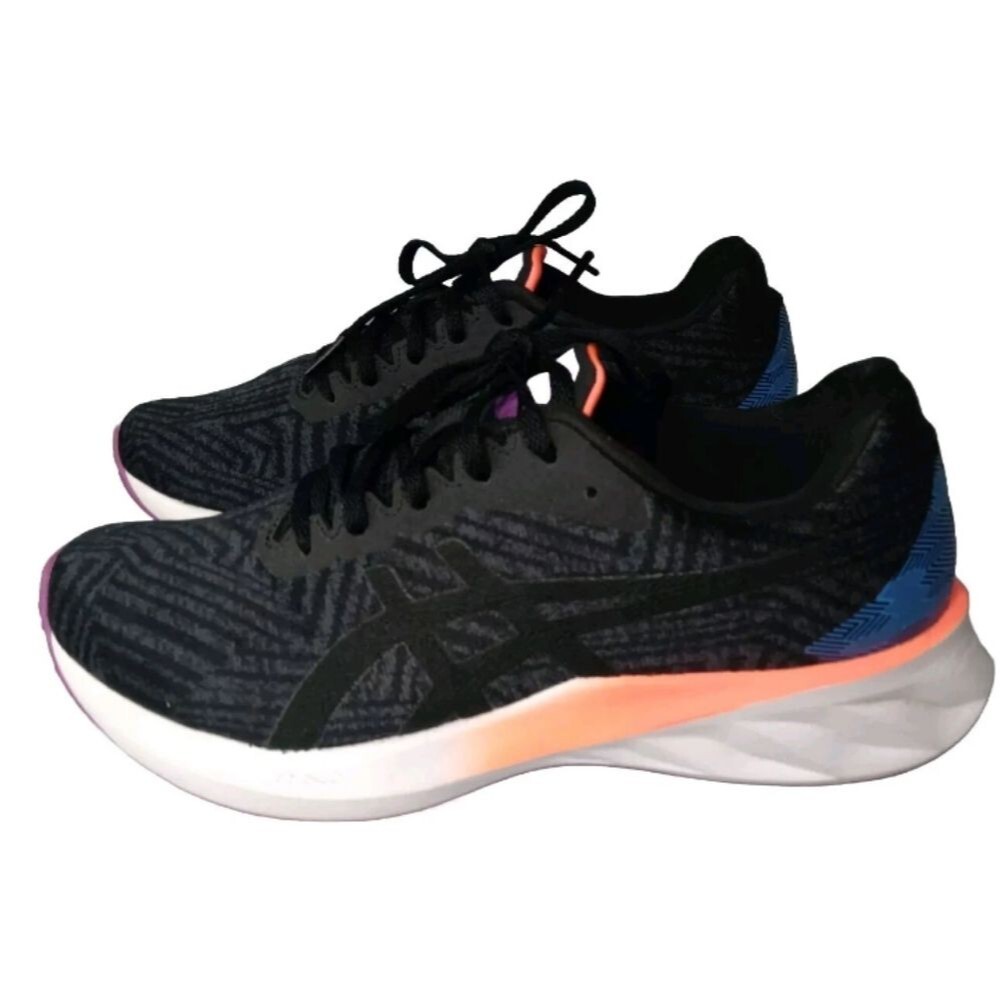 ASICS Roadblast Running Shoes Women's Size 8.5 Black~Orchid Retail $111